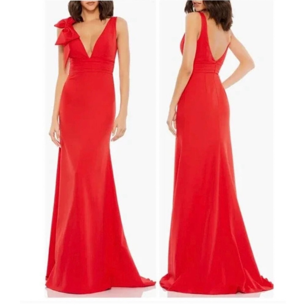 Mac Duggal Striking Red Maxi Dress